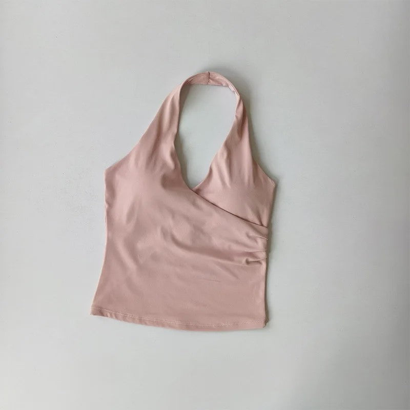 Comfortabele Sport BH met V-hals en Halter Nek - Ademend & Stijlvol