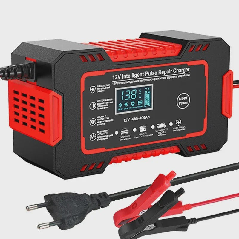 Intelligente 12V 6A Puls Batterijlader met LED Display voor Auto, Moto, Truck