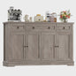 Stijlvol Wit Retro Sideboard met 3 Lades en 4 Deuren - 134x40x87cm