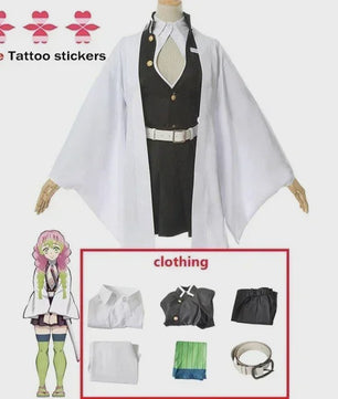 Kanroji Mitsuri Cosplay Kostuum: Kimono, Haori, Jurk & Pruik - Demon Slayer