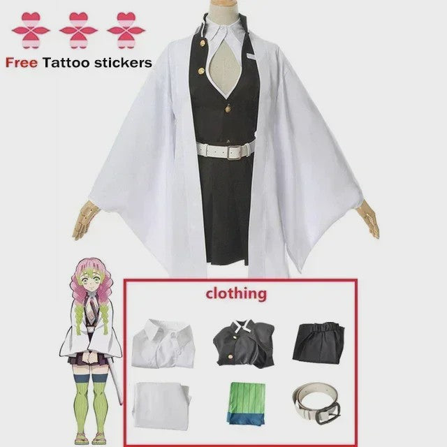 Kanroji Mitsuri Cosplay Kostuum: Kimono, Haori, Jurk & Pruik - Demon Slayer
