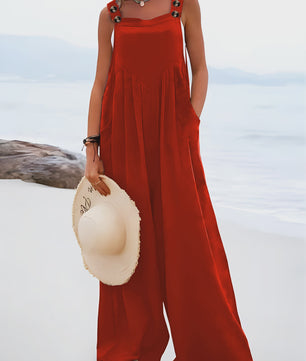 Zomerse Wijde Pijp Jumpsuit met Bretels - Casual en Comfortabel