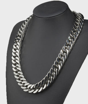 Zware Gepolijste RVS Curb Cuban Ketting - 10-17mm Breed - Waterdicht Sieraden voor Mannen & Jongens