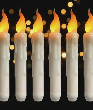 Set Flameless LED Taper Kaarsen - 16.5cm, Batterijgevoed, Flakkerend Vlam-effect