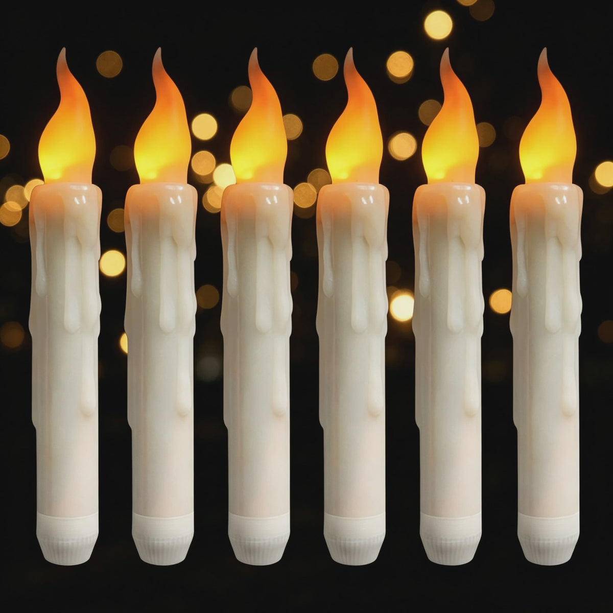 Set Flameless LED Taper Kaarsen - 16.5cm, Batterijgevoed, Flakkerend Vlam-effect
