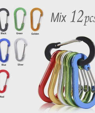 Aluminium Karabijnhaak Clips - Set van 1/6/12 stuks - Sleutelhanger, Outdoor, Camping, Wandelen