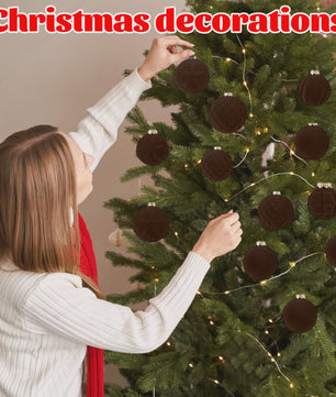 46-Delige Kerstballen Set - Velvet Pluche Kerstdecoratie Ballen (4/6/8cm)