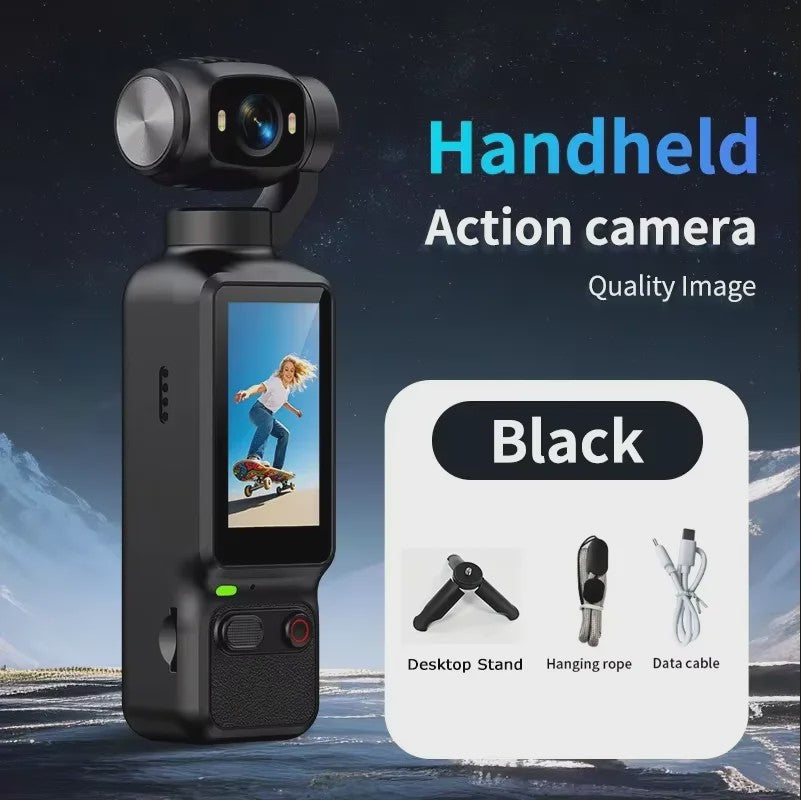 Compacte 4K Action Camera met 180° Roteerbare Lens - Ideaal voor Vlogs, YouTube & TikTok