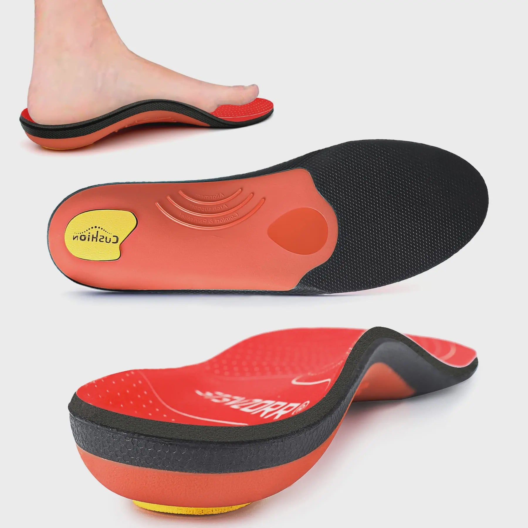Orthopedische Steunzolen voor Platte Voeten, Hielpijn & Plantaire Fasciitis - Unisex Schoen Inlegzolen