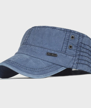 Vintage Washed Cotton Pet Cap - Stijlvolle Platte Pet voor Heren en Dames