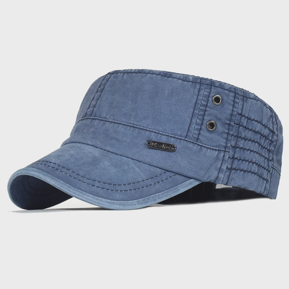 Vintage Washed Cotton Pet Cap - Stijlvolle Platte Pet voor Heren en Dames