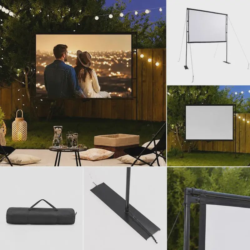 100 Inch Projectiescherm 4:3 met Draagbare Standaard - Anti-Reflectie & Brede Kijkhoek