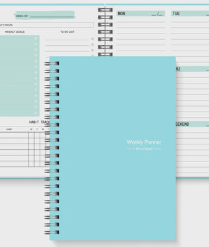 A5 Weekplanner Agenda - Ongeprikte Spiral Notebook voor Dagelijkse Planning & Doelen