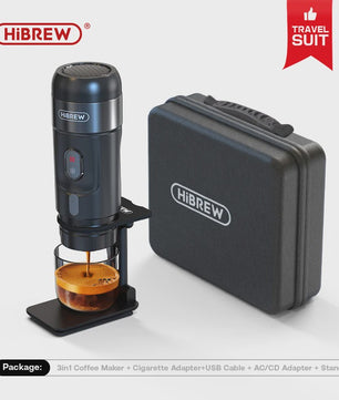 HiBREW Draagbare Koffiemachine: Espresso voor Auto & Thuis (DC12V)