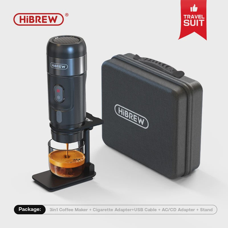 HiBREW Draagbare Koffiemachine: Espresso voor Auto & Thuis (DC12V)