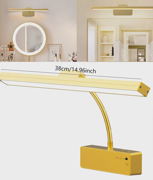 Gouden LED Wandlamp met Afstandsbediening - 3 Kleuren & Dimbaar
