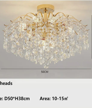 Luxe Kristallen Plafondlamp met LED - Sfeervolle Hanglamp voor Woonkamer
