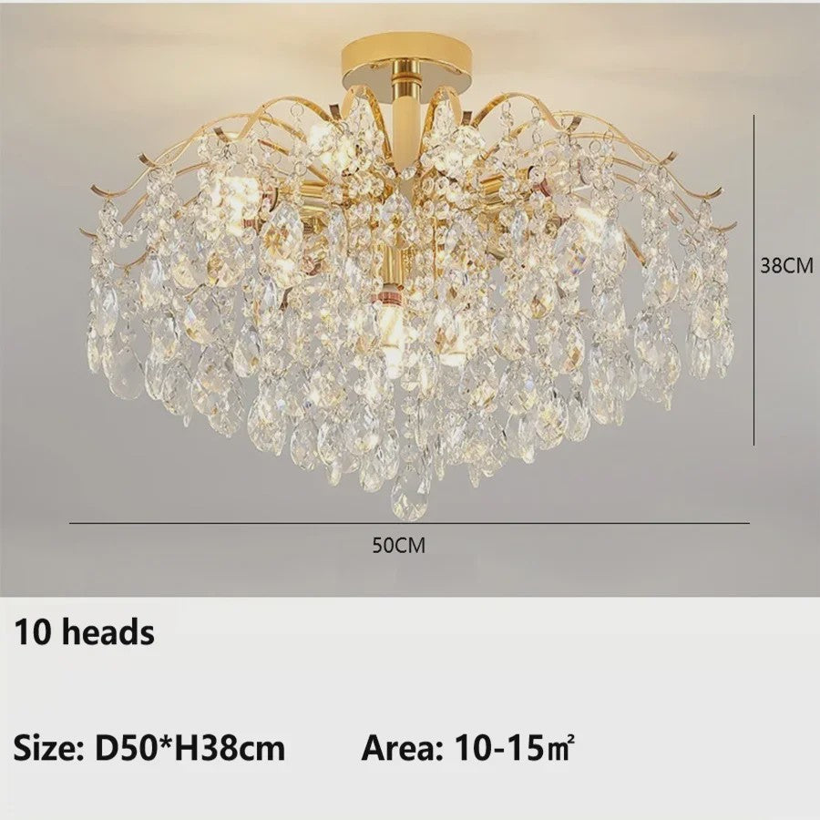 Luxe Kristallen Plafondlamp met LED - Sfeervolle Hanglamp voor Woonkamer
