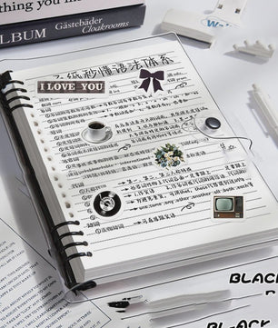 A5 Losbladig Notitieboek met Transparante Soft Leather Ringband - 120 Pagina's