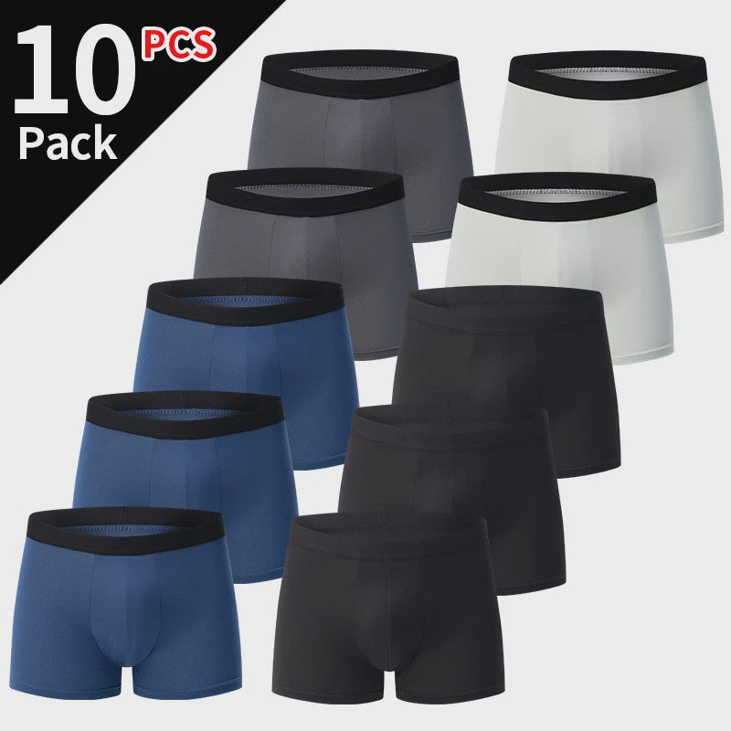 Set van 10 Heren Boxershorts - Klassiek, Comfortabel & Ademend - Diverse Kleuren