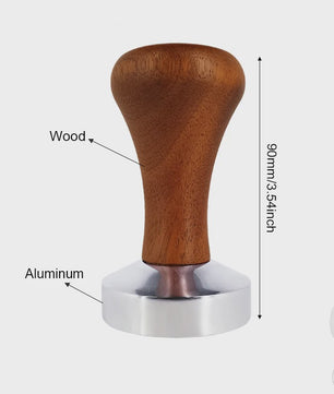 Professionele Espresso Tamper met Houten Handvat - 51mm, 53mm, 58mm - Barista Kwaliteit