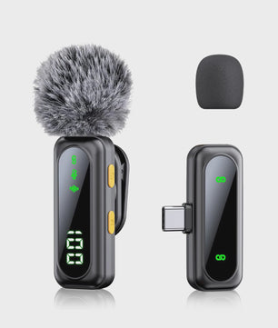 Draadloze Lavalier Microfoon Set met LED Display - Plug & Play voor Content Creators