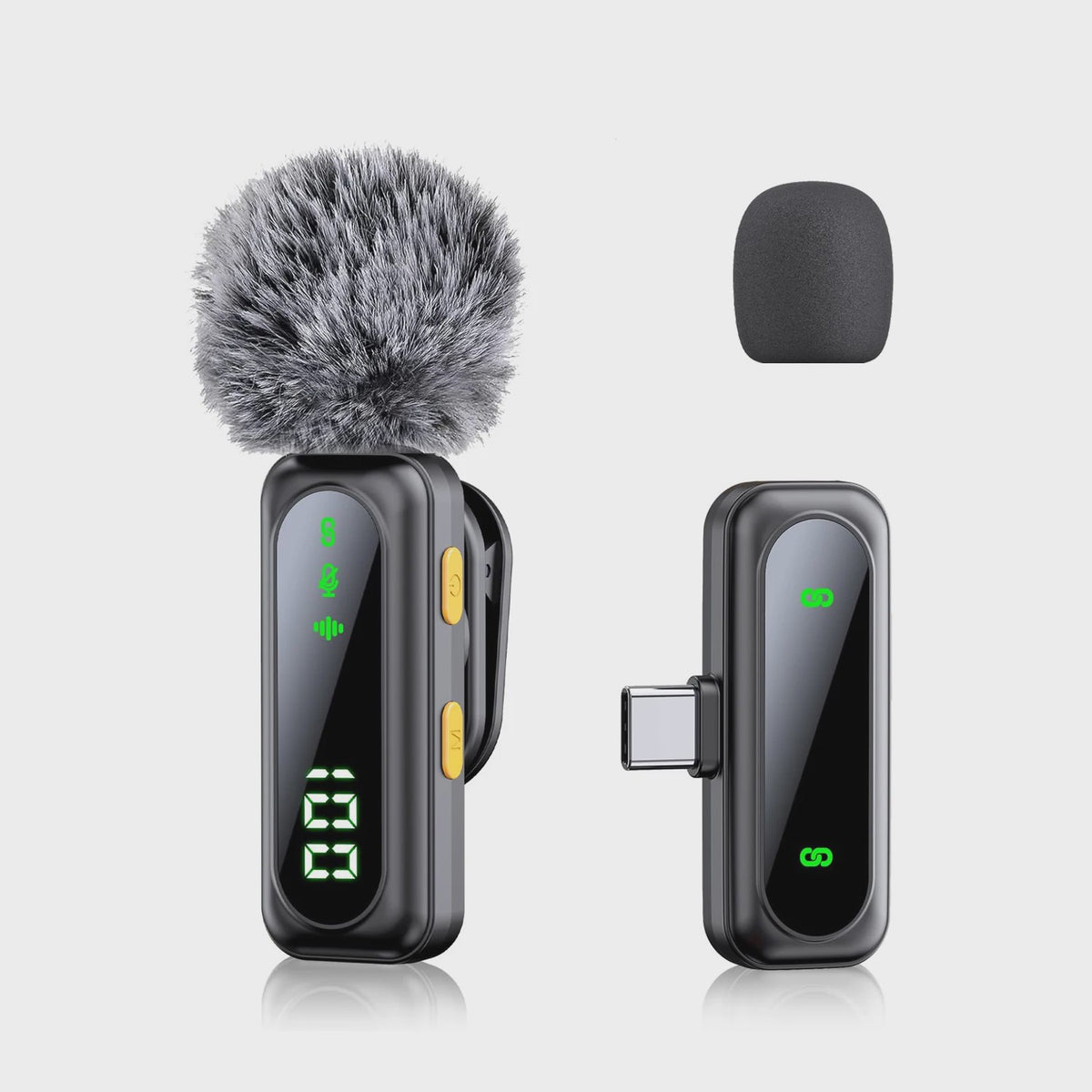 Draadloze Lavalier Microfoon Set met LED Display - Plug & Play voor Content Creators