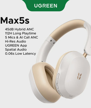 UGREEN Max5s Draadloze Over-Ear Koptelefoon met 45dB ANC & 112 Uur Batterijduur