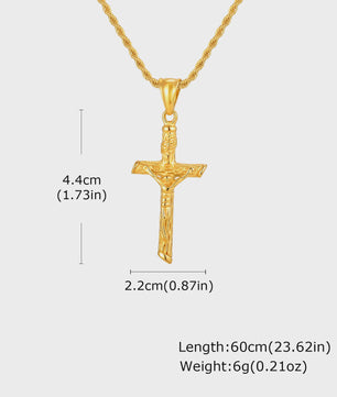 Heren RVS Kruis Ketting met Jezus Hanger - Religieuze Christelijke Sieraden