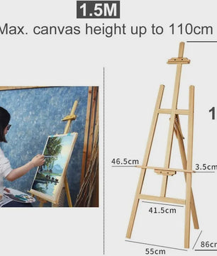 Houten Ezel Standbeeld 150/175 cm - Verstelbaar voor Kunst, Bruiloftsborden & Posters