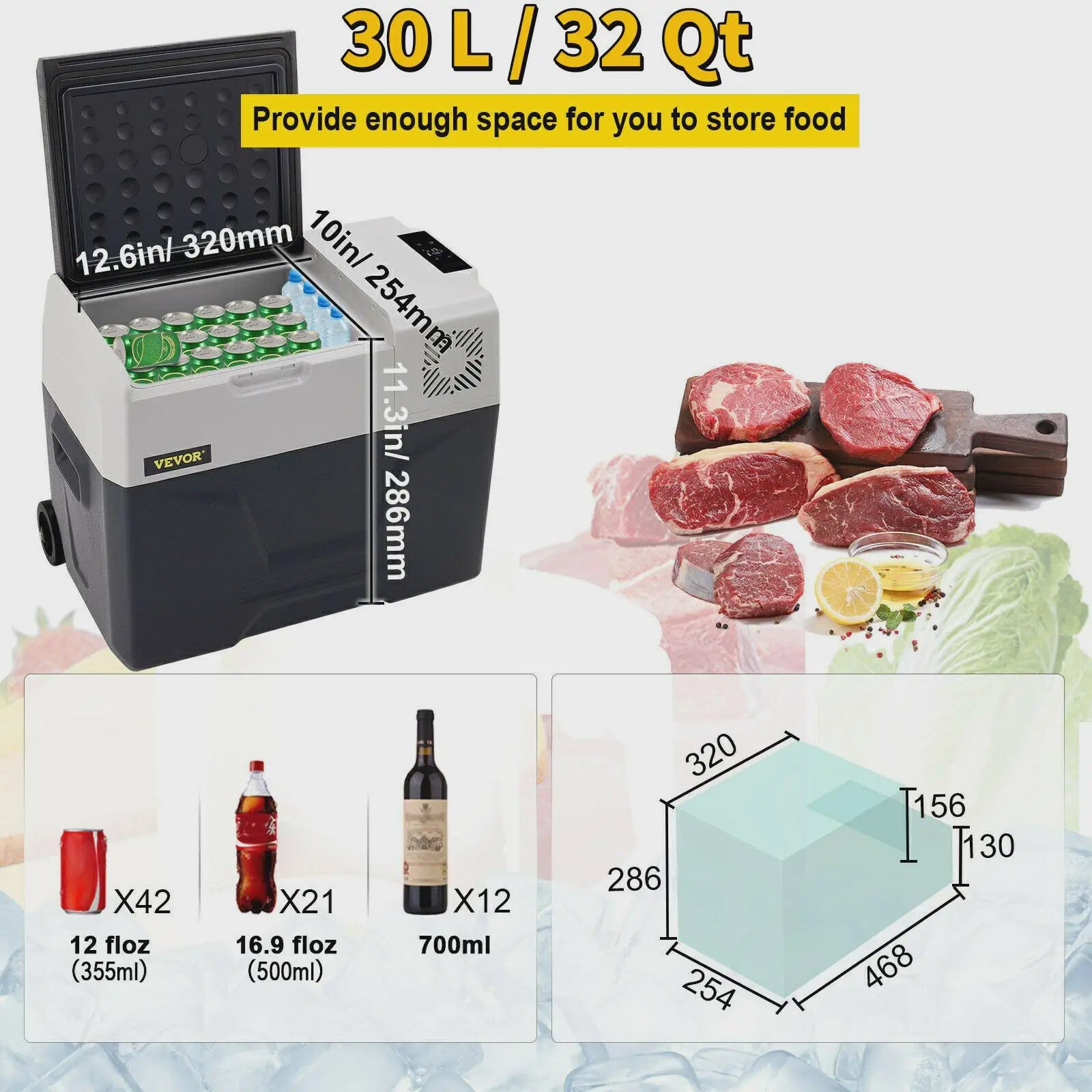 Draagbare Mini Koelkast & Vriezer 30L/40L/50L - Compressor Koelbox voor Auto, Camping & Picknick