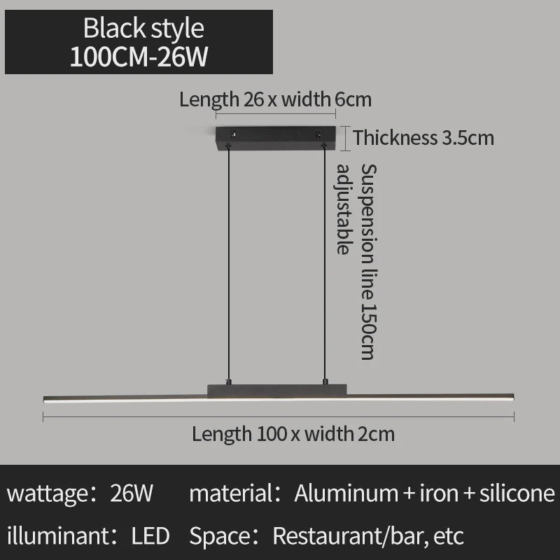 Moderne Strakke Plafondlamp - Verstelbare Hanglamp voor Eetkamer, Keuken & Woonkamer