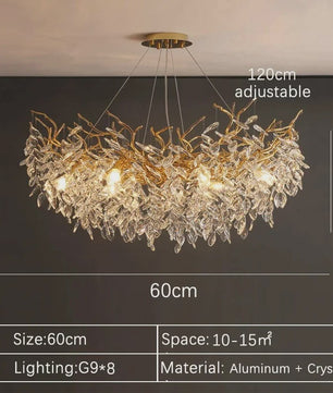 Luxe Gouden Kristallen LED Kroonluchter - Plafondlamp & Hanglamp voor Woonkamer, Eetkamer, Slaapkamer