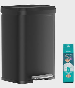 50L Metalen Pedaalemmer met Deksel en Geurfilter - SONGMICS