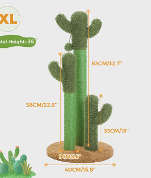Cactus Krabpaal XL voor Katten - 3 Sisal Palen & Speelbal