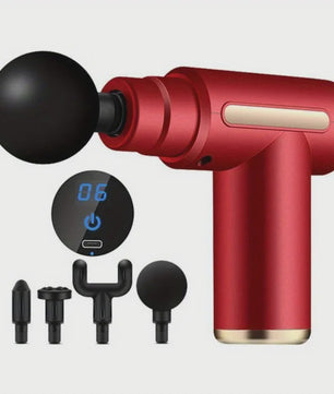 Draagbaar Massagepistool met LED Touchscreen en 4 Opzetstukken