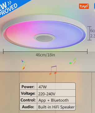 Slimme LED Plafondlamp met RGB, Muziek & Speaker - App & Afstandsbediening