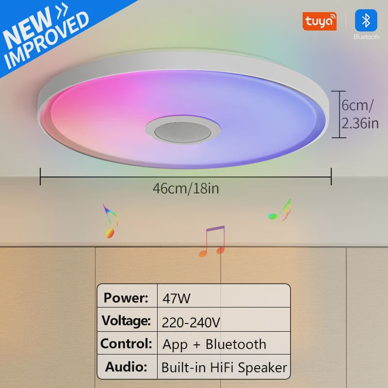 Slimme LED Plafondlamp met RGB, Muziek & Speaker - App & Afstandsbediening