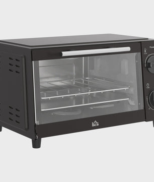 Homcom Mini Elektrische Oven 9L - Compacte Keukenoven met Timer & Temperatuurregeling