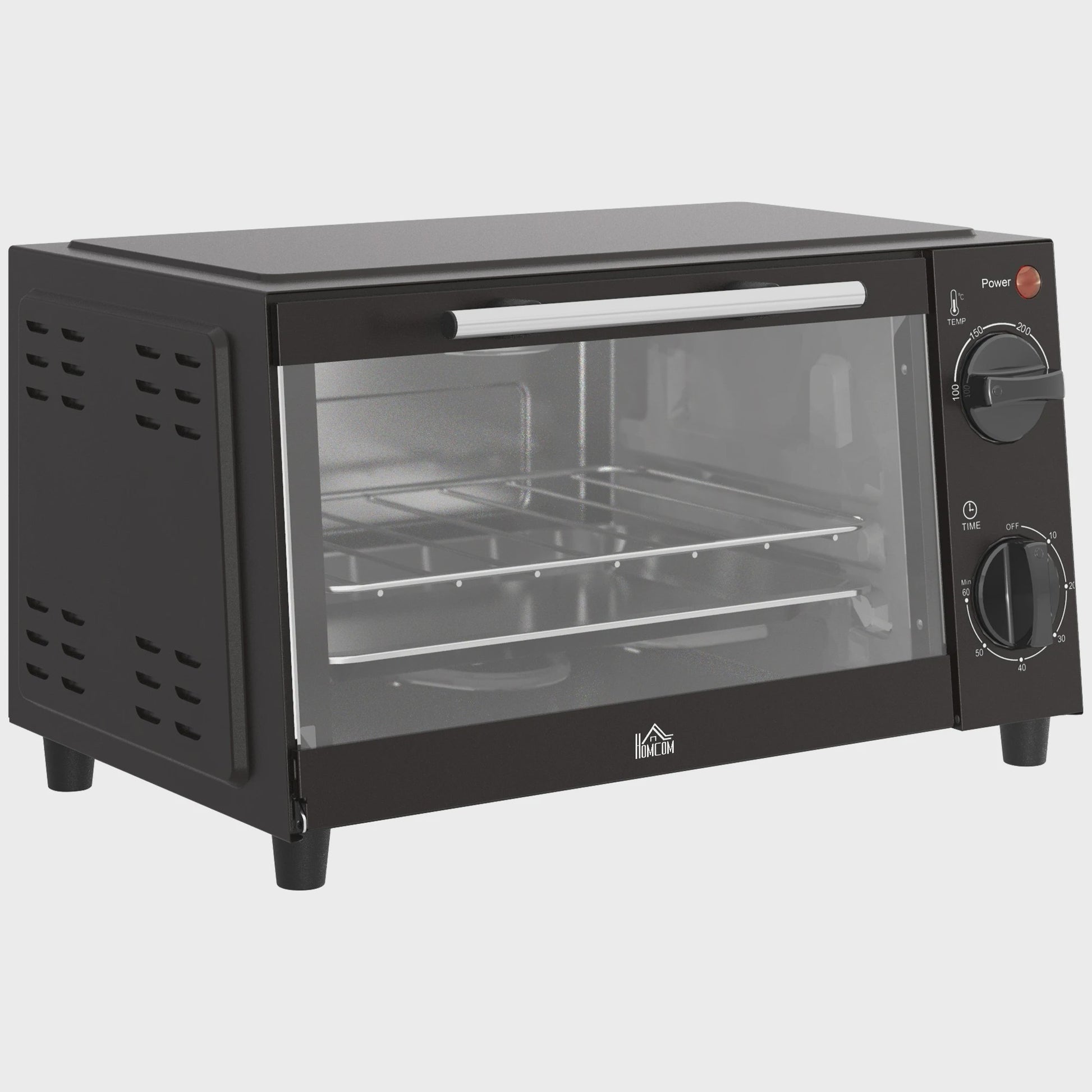 Homcom Mini Elektrische Oven 9L - Compacte Keukenoven met Timer & Temperatuurregeling