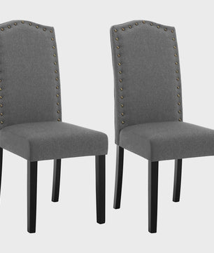 Set van 2 Gestoffeerde Eetkamerstoelen met Hoge Rugleuning - Stijlvol Design voor Woonkamer, Keuken of Hotel