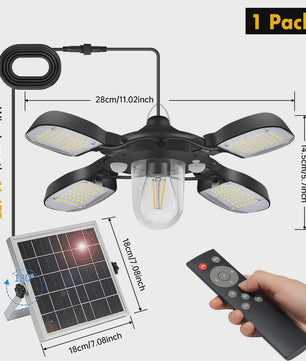 192 LED Solar Hanglamp met Bewegingssensor & Afstandsbediening - Buitenverlichting