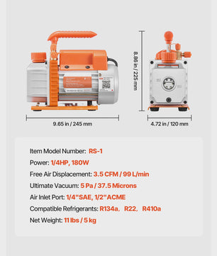 SucceBuy Vacuümpomp voor HVAC: 1- & 2-Traps, 3.5-7 CFM