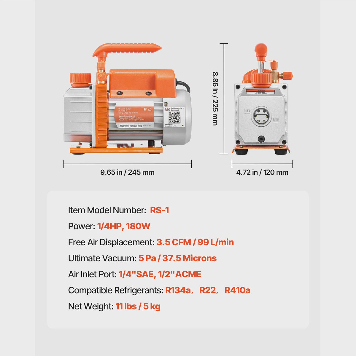 SucceBuy Vacuümpomp voor HVAC: 1- & 2-Traps, 3.5-7 CFM