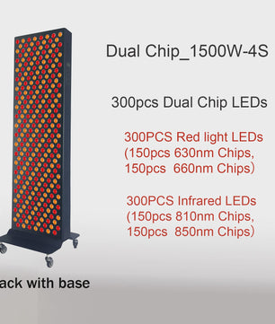 Dual Chip Roodlichttherapie Paneel LED - Gezicht & Lichaam - 630nm/660nm Rood & 810nm/850nm NIR