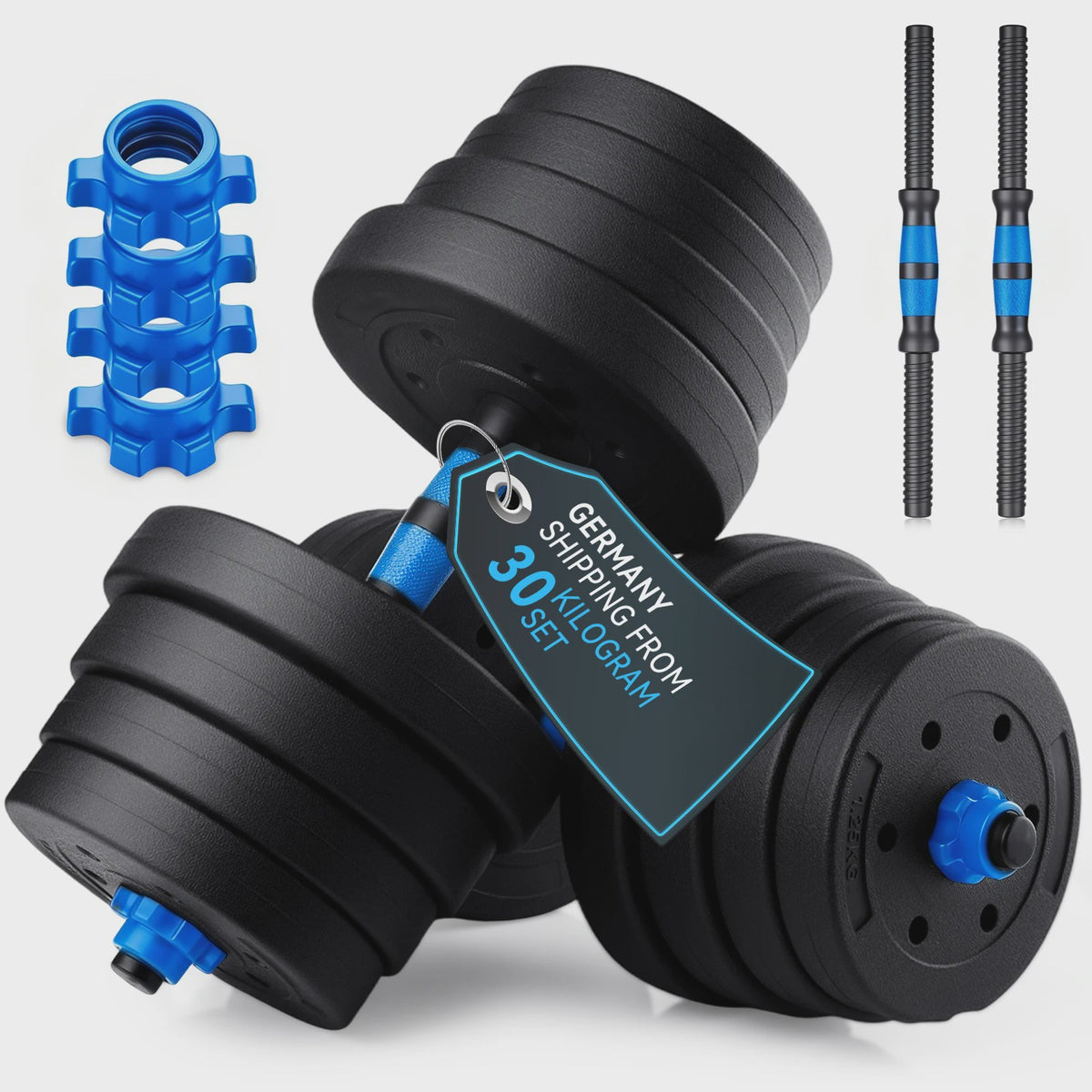 30KG Verstelbare Dumbbell & Barbell Set - Complete Home Gym Krachttraining Kit