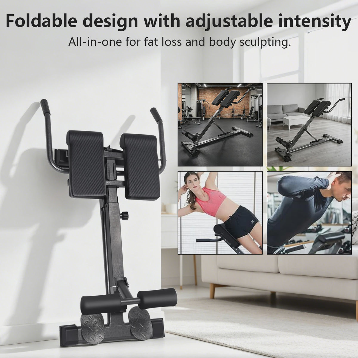 Verstelbare Roman Chair & Back Extension Bank - Opvouwbaar Fitnessapparaat