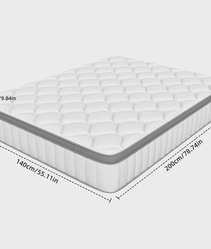 Hiazurm Pocketvering Matras 140x200cm - 7-Zoons Kern, Medium Hardheid, Ademend