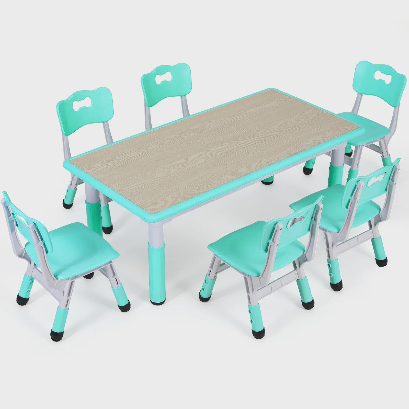 Verstelbare Kinder Tafel met 6 Stoelen - Knutseltafel & Speeltafel voor Kinderen (2-10 jaar)