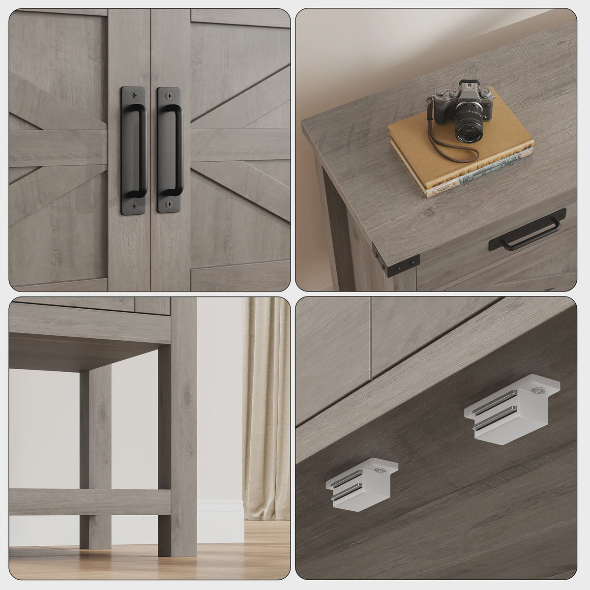 Moderne Landelijke Console Tafel met Koffiebar - 2 Lades, 2 Deuren & Open Plank